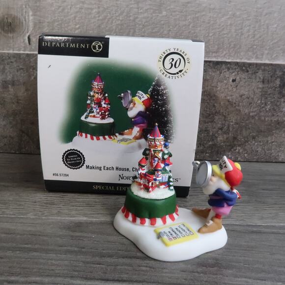 Dept 56 Making Each House Checking It Twice Christmas Figure - Picture 1 of 6